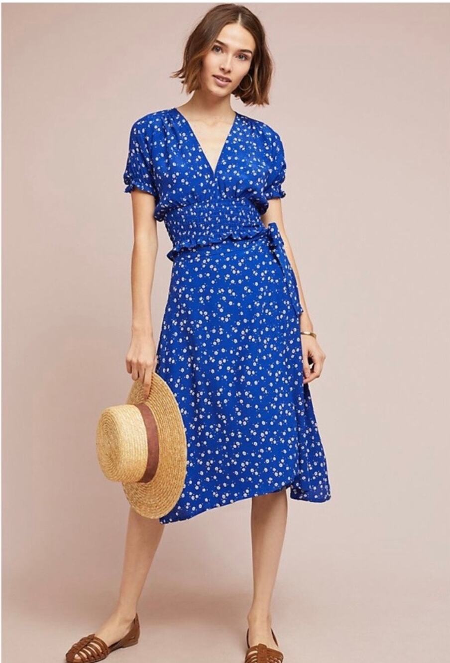 Faithfull The Brand Valencia Wrap Skirt 2pc Set Womens 4 & 6 Blue Floral Prairie
